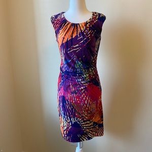 Ellen Tracy Colorful Abstract Dress Size 4